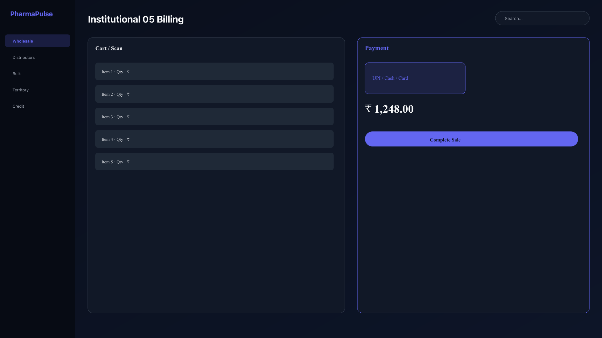 Institutional billing with credit
