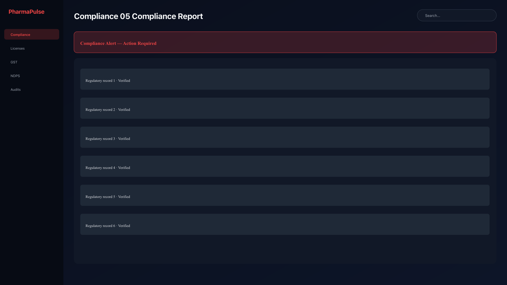 Compliance summary report