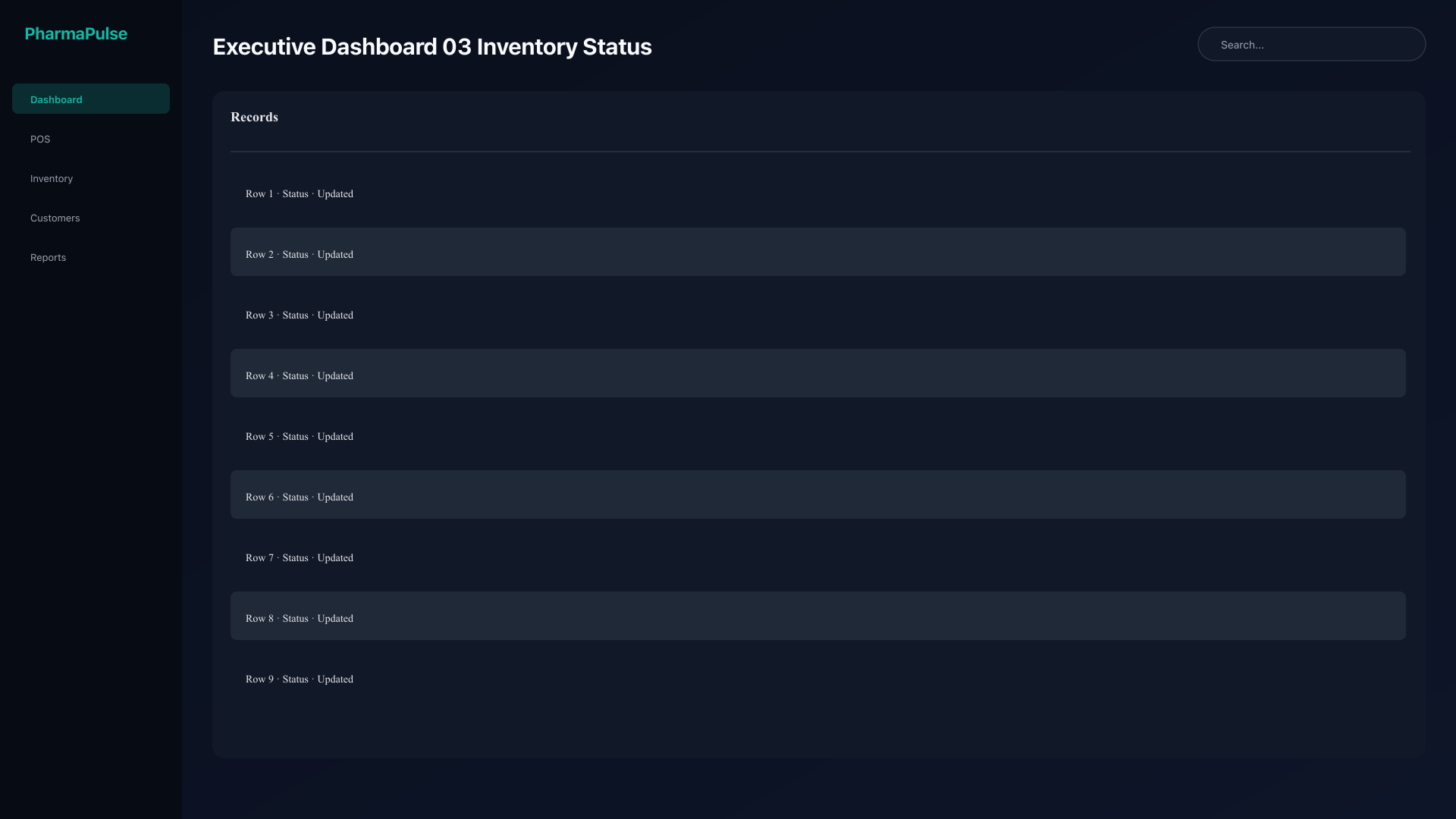Inventory health widget showing stock levels