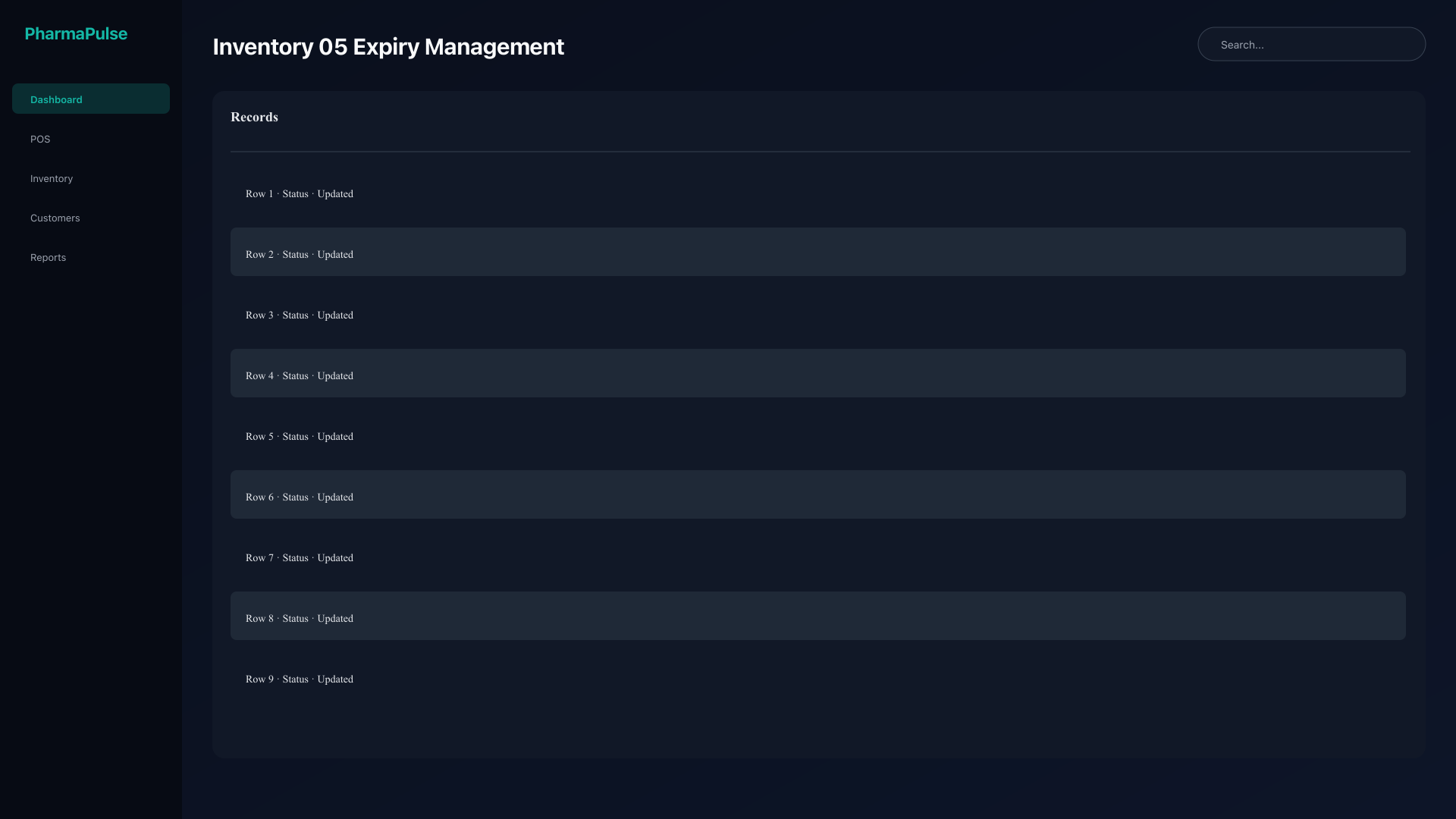 Expiry date management dashboard