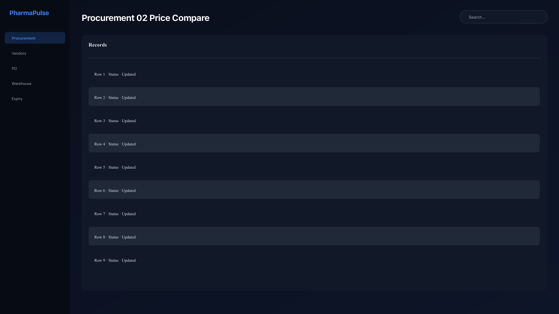 Supplier price comparison